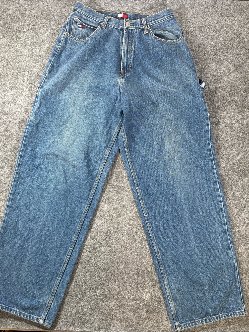 Vintage Tommy Hilfiger Jeans Men's 32x34 Blue Relaxed Cargo 90s Y2K
